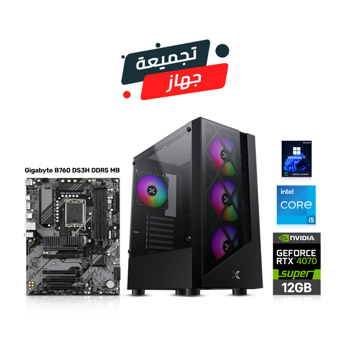 Gaming PC i5-14400F, Gigabyte B760 DS3H DDR5 Motherboard, 16GB