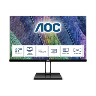 AOC 27V2Q 27-inch IPS FHD 75Hz 5ms Monitor with AMD FreeSync Compatible - Black