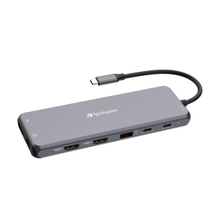 Verbatim USB-C Pro Multiport Hub 13 Port Upto 10Gbps USB 3.2 Gen 1, Supports 8K, 85W USB Power Delivery 