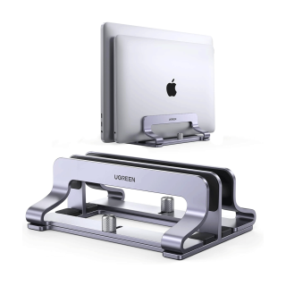 Ugreen Vertical Laptop Stand Dual Slot, Aluminium Alloy + Silicon, Stable & Durable 