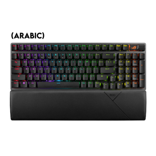 Asus X901 ROG Strix Scope II 96 Wireless Mechanical Gaming KeyBoard NX Snow Switch Refined Linear (Arabic) - Black