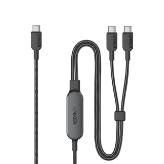 Anker 2-in-1 USB-C to USB-C Cable (4 ft, 140W) -Black