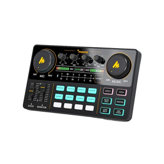 Maono Caster Lite AU-AM200 Portable Podcast Console Two People Streaming, Vocal FX, Noise-Cancelling, Real-Time Monitoring 