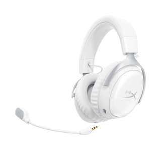 HyperX Cloud III S Wireless/Bluetooth Gaming Headset Upto 120 Hr, Angled 53mm Driver For PC, PS5, PS4 Nintendo Switch & Mobile - White