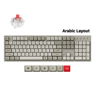 كي كرون لوحة مفاتيح سي ٢ برو ٨ كي الميكانيكية السلكية، بحجم كامل (١٠٠٪)، تدعم نظام كيو إم كيه ، وبمنفذ تايب سي (تخطيط لغة عربية) - أبيض