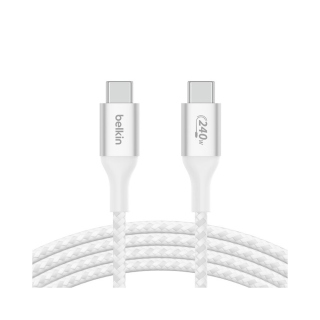 Belkin Boost Charge USB-C to USB-C Cable 240W for Fast Charging & High Speed Data Transfer - White