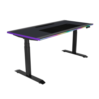 Cooler Master GD160 ARGB Dual Motor Gaming Desk,Hydraulic Adjustable Height, Aluminum Finish, Anti-Collision 100KG Tabletop Durability, Cable Management
