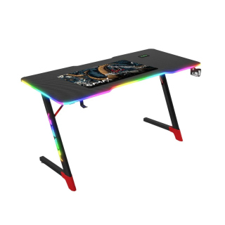 Gamax D2501 3 Sides RGB Carbon Fiber Gaming Table 120*60*74 cm With MousePad - Black