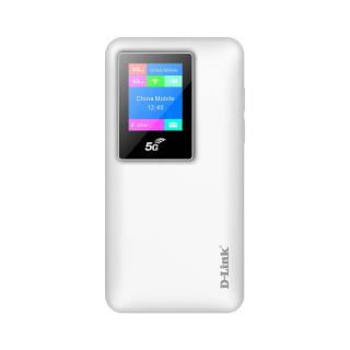 D-Link 5G Mi-Fi Mobile Router, LCD Colored Display, 2.4G 2X2MIMO 573.6Mbps, 5.0G 2X2MIMO 1201Mbps, Built-In Firewall & NAT, Internal Antennas, 10000mAh Battery Capacity, White | DWR-900V