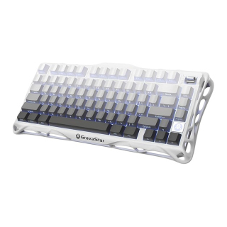 GravaStar Mercury K1 75% Wireless Mechanical Gaming KeyboardFor Windows XP & Above/Mac - Gradient White