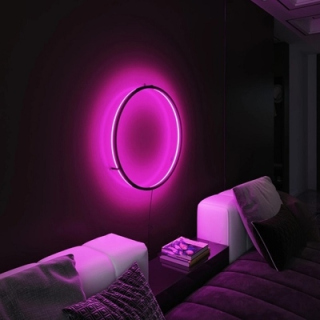 Gadgeton Modern Hollow Round RGB LED Wall Lamp with Remote Control