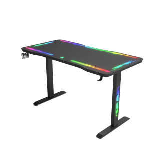Gamax P206 RGB Tempered Glass Surface Gaming Table 120*60*74 cm with MousePad - Black