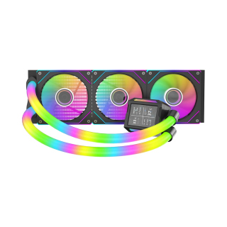 Sharx Profin P360LRT 360mm ARGB Liquid CPU Cooler - Black