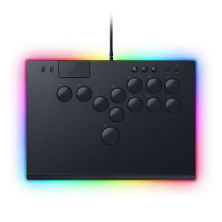 Razer Kitsune All-Button Arcade Controller: For PS5 / PlayStation 5 & PC, Low-Profile Optical Switches, Slim Form Factor, Removable Top Plate, Chroma RGB Lighting, USB Type C - Black