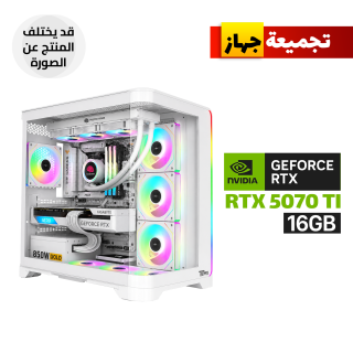 Gaming PC - AMD RYZEN 7-9800X3D, Asus TUF Gaming B850-Pro Wifi7 Neo White MB, 32GB RAM DDR5, 1TB SSD NVMe, GIGABYTE 5070 TI 16GB VGA, 850 WATT GOLD PSU, L360 Liquid Cooler White, Twisted Minds Flux Series ATX Case with 7x Fans, Windows 11 Pro (License)