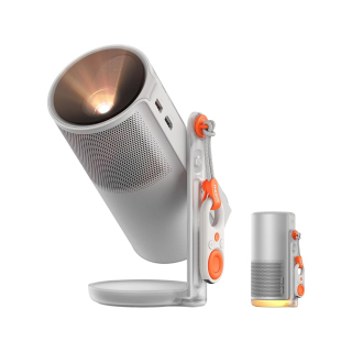 XGimi MoGo 4 Portable Projector, Google TV with Licensed Netflix, 360°Adjustable Stand, 2.5 Hours of Playtime, 2 x 6W Harman Kardon, Outdoor Projector, Wifi, Bluetooth, Include Sunset Filter