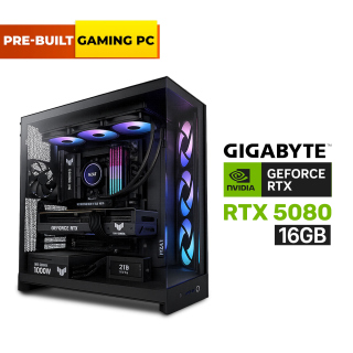 Pre-Built Gaming PC, i9-14900KF, ASUS PRIME Z790-P WIFI MB, 32GB RAM DDR5 ,1TB SSD GEN-4, GIGABYTE WINFORCE RTX 5080 16GB VGA, Thermaltake 1000 WATT GOLD PSU, DARK FLASH LCD L360 Liquid Cooler, NZXT H9 Flow RGB Case, 4x RGB Fans, Windows 11 Pro (License)