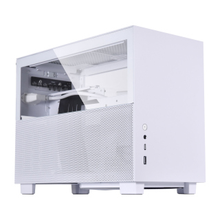 Lian Li Q58 Compact Design Enormous Versatility Mini-ITX Tempered Glass Case - White