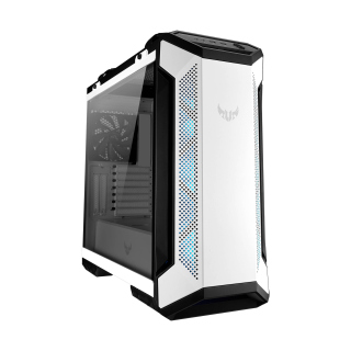 Asus TUF Gaming GT501 Tempered Glass Side Panel Case with Metal Front Panel & Custom TUF Gaming Spatter Pattern - White