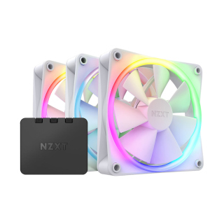 NZXT F120RGB Core 120mm Hub-Mounted RGB Fan Triple Pack With ARGB Controller - White