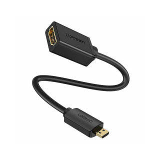 UGreen Micro HDMI Male to HDMI Female Adapter Cable 22cm - Black
