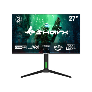 Sharx Profin 27" IPS, QHD (2560 x 1440), 280Hz, 0.03ms, AMD FreeSync & Nvidia G-Sync Compatible HDMI 2.1 Gaming Mointor - Black (PS5 Compatible)