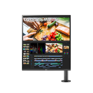LG 28MQ780-B Dual Up(PBP) 28" SDQHD(2560x2880)Nano IPS HDR 10 Monitor with Ergo Stand,USB-C 90W Power Delivery, Built-In KVM, Speakers & USB HUB