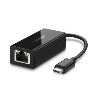 Ugreen USB 2.0 Type C 10/100Mbps Ethernet Adapter 110mm - Black
