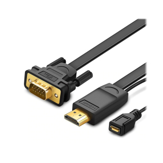 UGreen HDMI to VGA Converter Cable 1.5m - Black