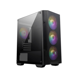 MSI MAG Forge M100A ATX Micro Left Side Tempered Glass Panel Case With 4 RGB Fans - Black