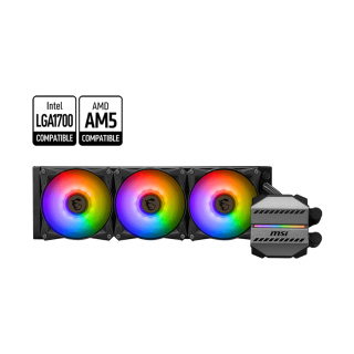 MSI MAG CoreLiquid M360 ARGB CPU Liquid Cooler Intel LGA1700 & AMD AM5 Socket Compatible - Black