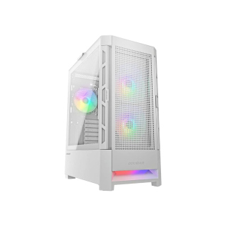 Cougar Air Face Mid Tower Tempered Glass Side Panel Case with 3 RGB Fans - White