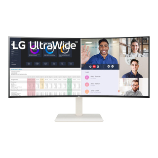LG 38″ UltraWide Curved Monitor with 144Hz, Nano IPS, HDR600, WQHD (3840x1600), HDMI 2.1, USB-C 90W, KVM Speaker - White