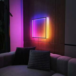 Gadgeton Modern Hollow Square RGB LED Wall Lamp with Remote Control