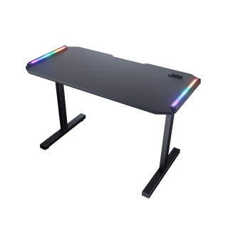 Cougar DEIMUS 120 RGB Gaming Desk - Durable and Sturdy - Anti-Scratch Surface - I/O Control Box - Cable Tray - Black