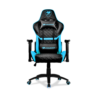 Cougar Armor One PVC Leather Material Gaming Chair - Black/Sky Blue