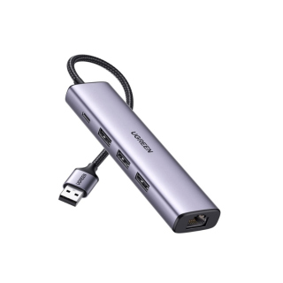 UGreen 3-Port USB 3.0 5-In-1 Multiport Hub With Gigabit Ethernet Adapter