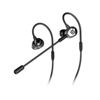 SteelSeries Tusq In-Ear Wired Mobile Gaming Headset Dynamic Composite Sound Drivers, Dual Microphone - Black