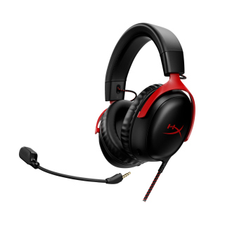 HyperX Cloud III – Wired Gaming Headset, PC, PS5, Xbox Series X|S, Switch, Mobile Angled 53mm Drivers, DTS,USB-C, USB-A, 3.5mm – (Black/Red)