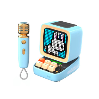 Divoom Ditoo-Mic Retro Pixel Art Portable Bluetooth Speaker With Microphone Karaoke Function - Blue