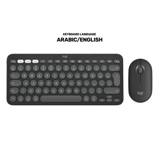 Logitech Pebble 2 Combo Slim Wireless Bluetooth  Keyboard &amp; Mouse Combo Set (Arabic/English)  - Graphite