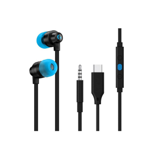 Logitech G333 In Ear Gaming Earphone With Mic & Controls - Black/Blue