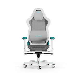 DXRacer AIR Pro Series Mesh Modular Design Ultra-Breathable Magnetic Lumbar Support Gaming Chair - White/Cyan