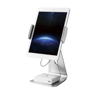 Upergo AP-7S Aluminum Tablet Stand With Cable Management For (7" - 13") Tablet Sturdy & Modern Design, Ergonomic - Silver