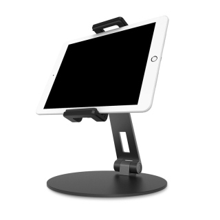 Upergo AP 7CN Aluminum Alloy Adjustable Phone and Tablet Stand/Holder for Upto 14" Ipad and Tablet - Dark Grey