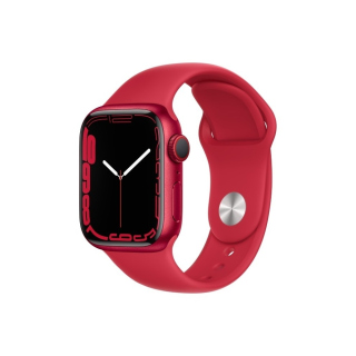 Apple Watch Series 7 Retina Display GPS + Cellular 45mm Red Aluminum Case with Red Sport Band