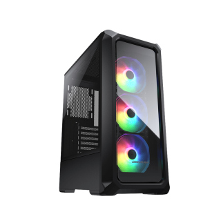 Cougar Archon 2 RGB Brilliant Mid Tower Crystalline Two Panel Front and Left Side Tempered Glass Case With 3 ARGB Fan - Black