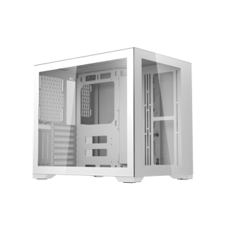 DarkFlash C305 Mid Tower Fornt & Left Side Tempered Glass Side Panel Case - White (No Fans Included)