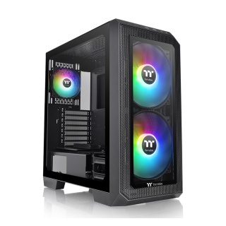 Thermaltake View 300 MX Mid Tower 2 Sides Tempered Glass Side Panel Case with 3 ARGB PWM Fans - Black
