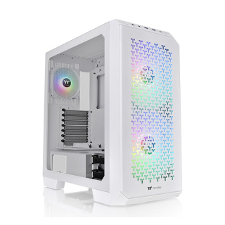 Thermaltake View 300 MX Mid Tower 2 Sides Panel Tempered Glass Side Panel Case with 3 ARGB PWM Fans - White
